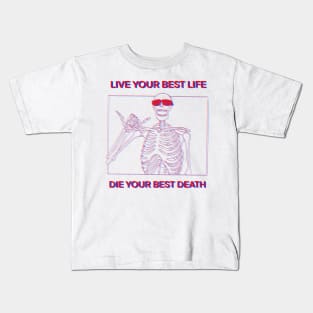 LIVE YOUR BEST LIFE DIE YOUR BEST DEATH RED AND BLUE 3D Kids T-Shirt